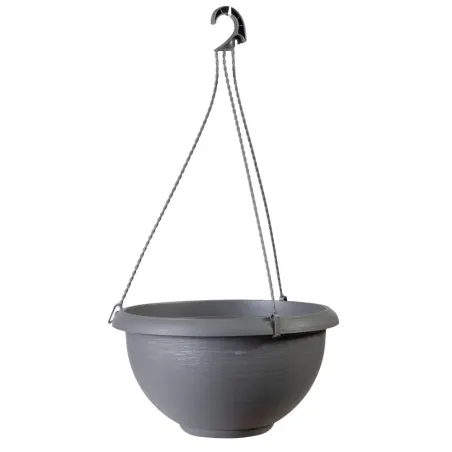 Kvetináč závesný 30 cm Terrae s vešiakom antracit Grigio fumo