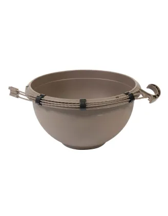 Kvetináč závesný 25 cm Terrae s vešiakom hnedý Beige scuro