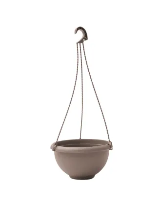 Kvetináč závesný 25 cm Terrae s vešiakom hnedý Beige scuro