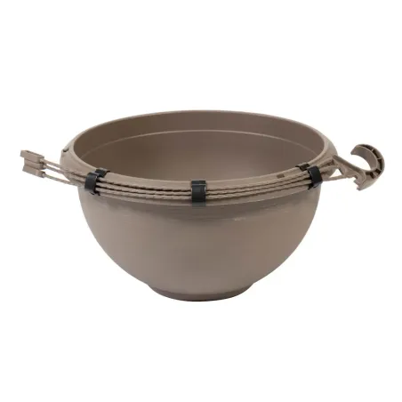 Kvetináč závesný 35 cm Terrae s vešiakom hnedý Beige scuro