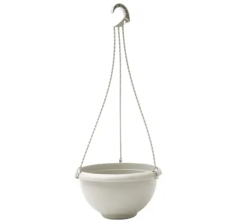 Kvetináč závesný 35 cm Terrae s vešiakom krémový Bianco pietra