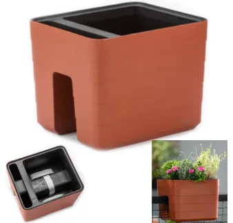 Truhlík Berberis 30 × 24 cm na zábradlie terakota