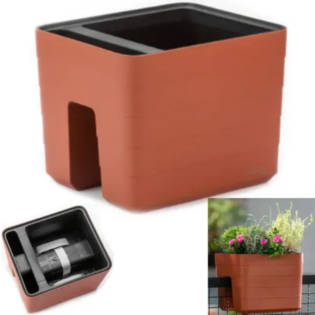 Truhlík Berberis 30 × 24 cm na zábradlie terakota