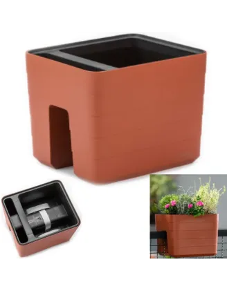 Truhlík Berberis 30 × 24 cm na zábradlie terakota