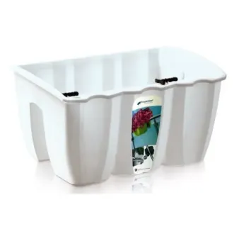 Truhlík Crown 39,3 cm vlnka na zábradlie biely