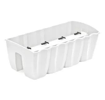 Truhlík Crown 58 cm vlnka na zábradlie biely
