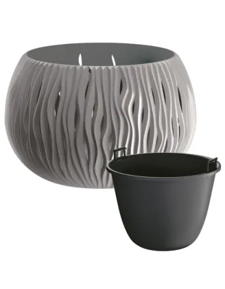 Kvetináč Sandy Bowl 29 cm šedý kameň s vkladom