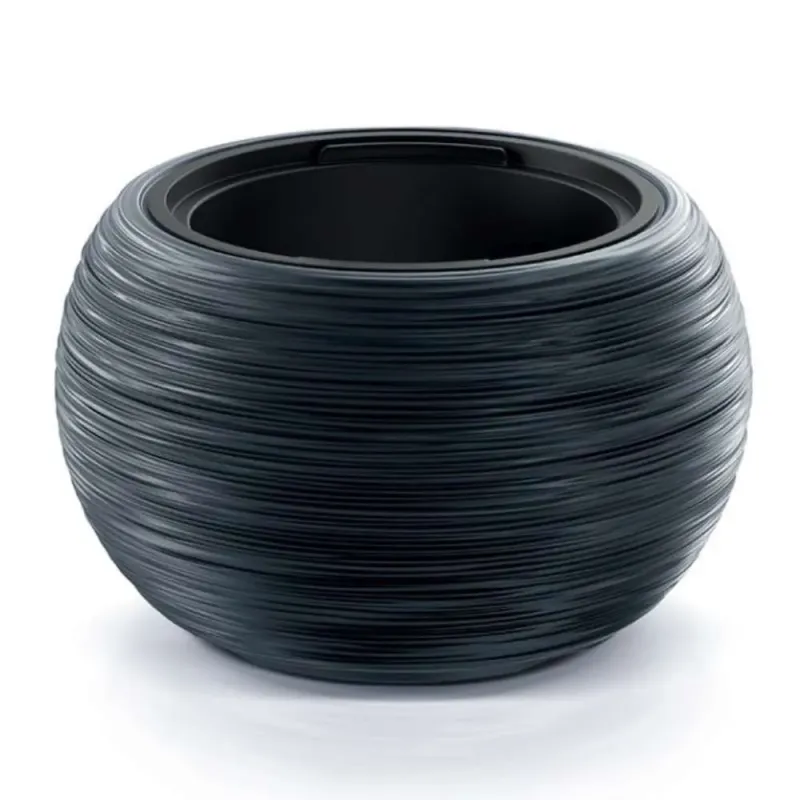 Kvetináč Furu Bowl 37,8 cm antracit s vkladom