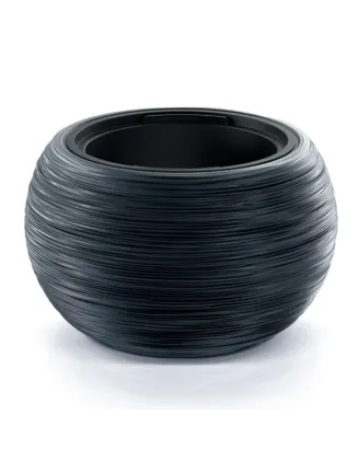 Kvetináč Furu Bowl 37,8 cm antracit s vkladom
