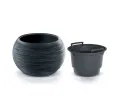 Kvetináč Furu Bowl 37,8 cm antracit s vkladom