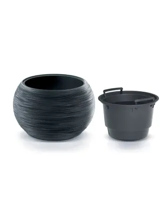 Kvetináč Furu Bowl 37,8 cm antracit s vkladom