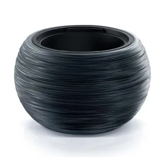 Kvetináč Furu Bowl 43,5 cm antracit s vkladom