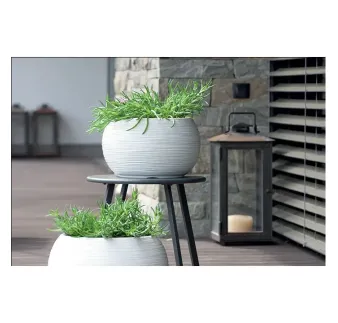 Kvetináč Furu Bowl 37,8 cm sivý s vkladom