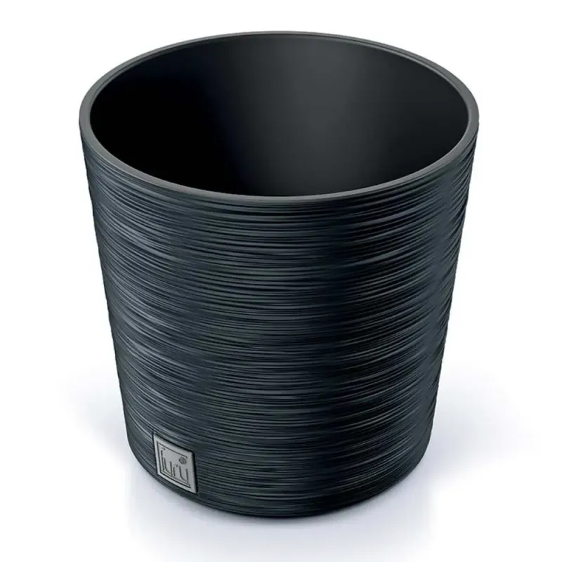 Kvetináč Furu Round 25 cm antracit s vkladom