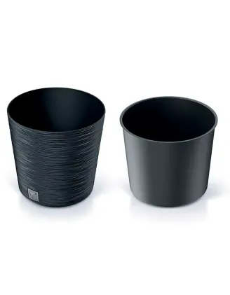 Kvetináč Furu Round 25 cm antracit s vkladom