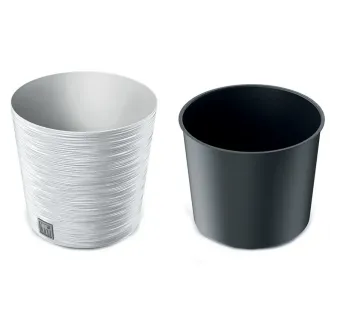 Kvetináč Furu Round 25 cm biely s vkladom