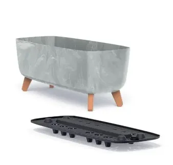 Kvetináč 39 cm Gracia Case Beton Effect svetlo šedý