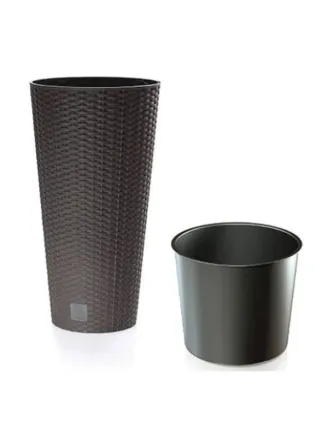 Kvetináč Rato Tubus 25 cm umbra s vkladom