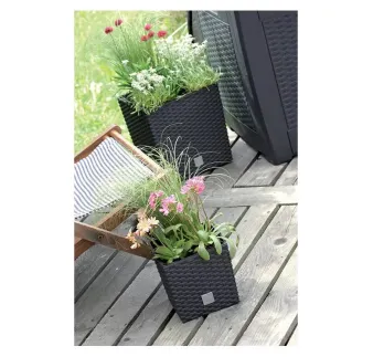 Kvetináč Rato LOW 26,5 cm s vkladom umbra