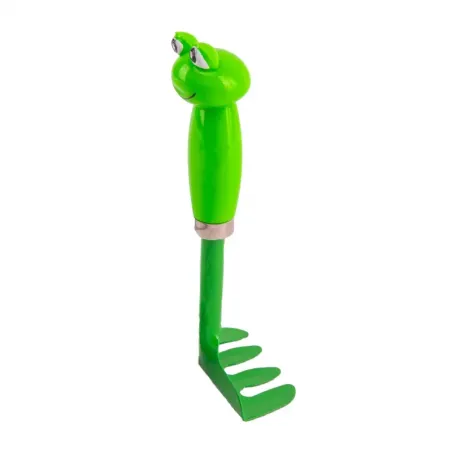 Hrable záhradné, detské, oceľové, 19 cm, plastová rúčka, žaba