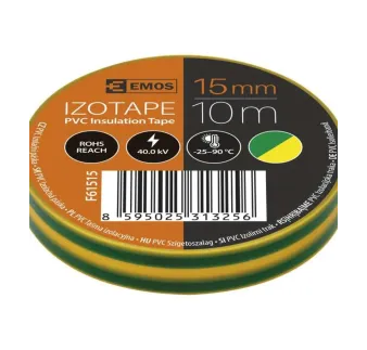 Emos Izolačná páska PVC 15 mm/10 m zeleno-žltá