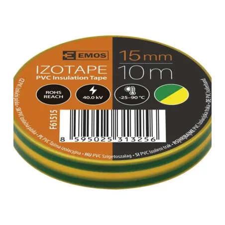 Emos Izolačná páska PVC 15 mm/10 m zeleno-žltá