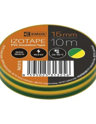 Emos Izolačná páska PVC 15 mm/10 m zeleno-žltá