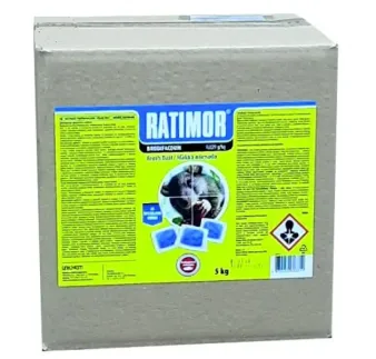 Myši mäkká návnada 5 kg Ratimor Brodifakum box