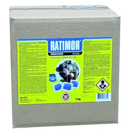 Myši mäkká návnada 5 kg Ratimor Brodifakum box