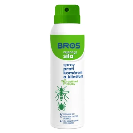 Komáre, kliešte zelená sila sprej 90 ml Bros