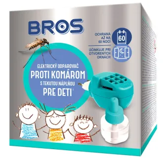 Komáre elektrický Odparovač s tekutou náplňou pre deti Bros
