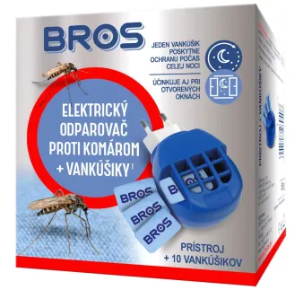 Komáre elektrický Odparovač s vankúšikmi 10 ks Bros