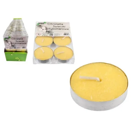 Sviečka Citronella čajovka žltá 6 ks proti komárom 11,5 × 1,5 cm
