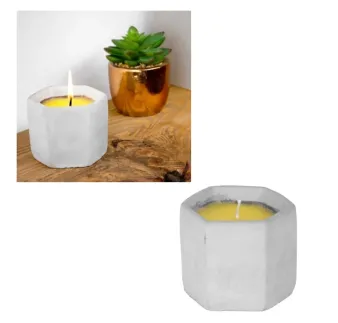 Sviečka Citronella 85 g svietnik cement 90 × 75 mm proti komárom