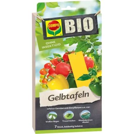 Compo Organic žlté lepové dosky do skleníka 12 × 7 ks