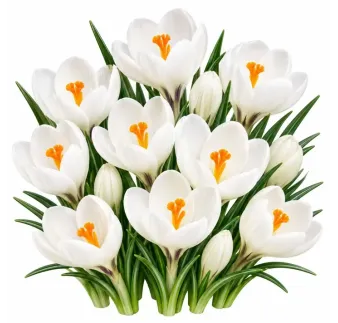Krokus Jeanne d’Arc – biely veľkokvetý krokus
