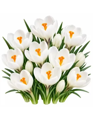 Krokus Jeanne d’Arc – biely veľkokvetý krokus