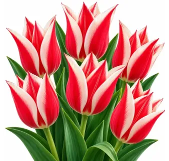 Tulipán ľaliokvetý červeno-biely