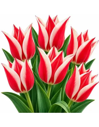 Tulipán ľaliokvetý červeno-biely