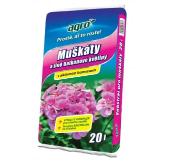 Substrát muškáty a balkónové kvety 20 l Agro CS