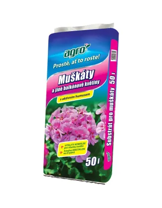Substrát muškáty a balkónové kvety 50 l Agro CS