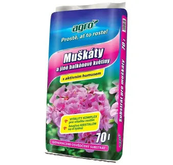 Substrát muškáty a balkónové kvety 70 l Agro CS