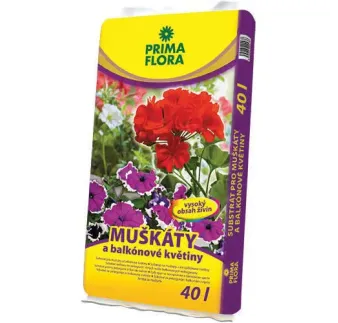 Substrát muškáty a balkónové kvety 40 l Primaflora