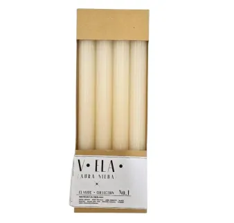 Kónická sviečka krémová 22 × 230 mm – 4 ks