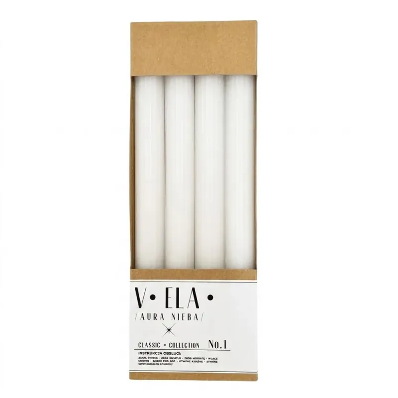 Kónická sviečka biela 22 × 230 mm – 4 ks Kónická sviečka biela 22 × 230 mm – 4 ks