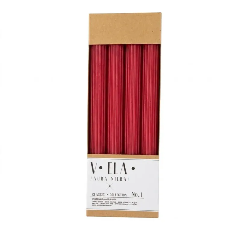 Kónická sviečka červená 22 × 230 mm – 4 ks Kónická sviečka červená 22 × 230 mm – 4 ks