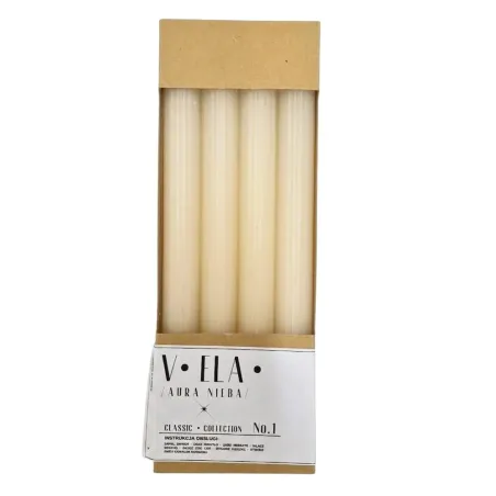 Kónická sviečka krémová 22 × 230 mm – 4 ks