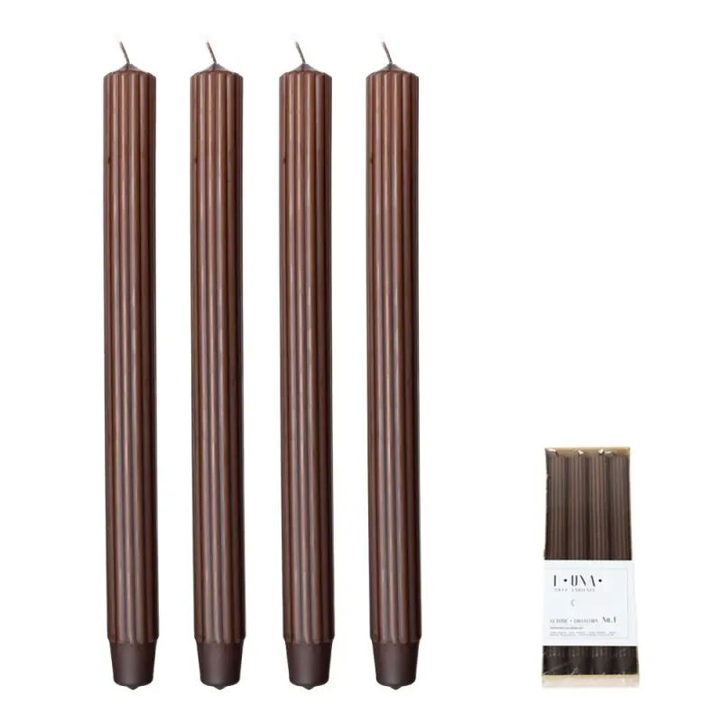 Kónická sviečka Luna hnedá 25 × 300 mm – 4 ks Kónická sviečka Luna hnedá 25 × 300 mm – 4 ks