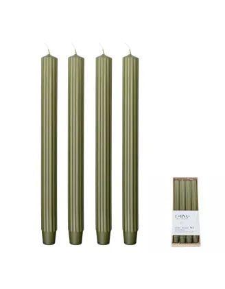 Kónická sviečka Luna khaki 25 × 300 mm – 4 ks