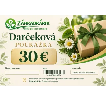Darčekový poukaz Záhradkárik – 30 €